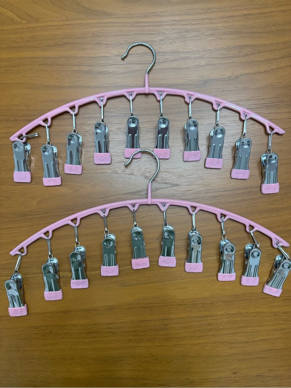 Pink Multi-Clip Hanger for Accessories and Laundry